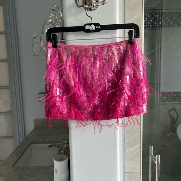 Retrofete Athana sequin feather-trim skirt - Picture 14 of 16